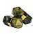 Brinco Micro Bi Ponta Pedra Serpentinita Envolto Dourado - Imagem 2