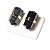 Brinco Micro Bi Ponta Pedra Obsidiana Negra Envolto Dourado - Imagem 3