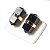 Brinco Micro Bi Ponta Pedra Obsidiana Negra Envolto Dourado - Imagem 4