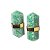 Brinco Mini Bi Ponta Envolto Pedra Amazonita Natural Dourado - Imagem 6