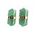 Brinco Micro Bi Ponta Envolto Pedra Quartzo Verde Dourado - Imagem 4