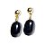 Brinco Cabochão Oval Onix Preto Pino e Tarracha - Imagem 3