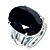 Conjunto Anel e Brinco Obsidiana Negra na Garra Prata 950 - Imagem 3