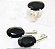Conjunto Anel e Brinco Obsidiana Negra na Garra Prata 950 - Imagem 1