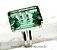 Conjunto Anel e Brinco Retângulo Facetado Obsidiana Verde Prata 950 - Imagem 4