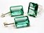 Conjunto Anel e Brinco Retângulo Facetado Obsidiana Verde Prata 950 - Imagem 1