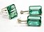Conjunto Anel e Brinco Retângulo Facetado Obsidiana Verde Prata 950 - Imagem 2