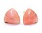 Brinco Botton Trillion Pedra Quartzo Rosa Natural Prata 950 - Imagem 2