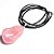 Colar Pedra Quartzo Rosa Extra Cordão Encerado 50cm Prateado - Imagem 1
