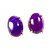 Brinco Cabochão Topinho Agata Lilás Natural Banho Dourado - Imagem 4