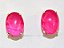 Brinco Cabochão Topinho Agata Lilás Natural Banho Dourado - Imagem 2