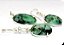 Conjunto Brinco e Pingente Pedra Esmeralda Natural Prata 950 - Imagem 1