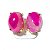 Brinco Topinho Cabochão Oval Agata Rosa Natural Dourado - Imagem 4