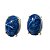 Brinco Topinho Cabochão Oval Sodalita Azul Natural Dourado - Imagem 4