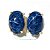 Brinco Topinho Cabochão Oval Sodalita Azul Natural Dourado - Imagem 3