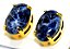 Brinco Topinho Cabochão Oval Sodalita Azul Natural Dourado - Imagem 2