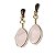 Brinco Navete Quartzo Rosa Tarraxa Dourado - Imagem 4