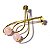 Brinco Boomerang Montagem Pedra Quartzo Rosa Dourado - Imagem 4