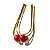 Brinco Boomerang Pedra Howlita Vermelha Dourado - Imagem 3