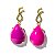 Brinco Gota Montagem Garra Pedra Agata Rosa Pino Tarraxa - Imagem 4