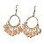Brinco Argola com Pedra Quartzo Rosa Preso na Gaiola Dourado - Imagem 3