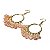 Brinco Argola com Pedra Quartzo Rosa Preso na Gaiola Dourado - Imagem 7