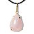 Conjunto Anel Brinco e Pingente Quartzo Rosa Natural Dourado - Imagem 4