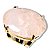 Conjunto Anel Brinco e Pingente Quartzo Rosa Natural Dourado - Imagem 7