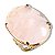 Conjunto Anel Brinco e Pingente Quartzo Rosa Natural Dourado - Imagem 9
