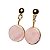 Brinco Disco Pedra Quartzo Rosa Natural Tarracha Dourado - Imagem 3