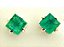 Brinco Topinho Pedra Esmeralda Quadrado Tarraxa Prata 950 - Imagem 1