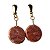 Brinco Disco Pedra Quartzo Vermelho Tarracha Dourado - Imagem 3