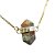 Colar Pedra Unakita Micro Bi Ponta Natural Envolto Dourado - Imagem 1