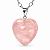 Pingente Coração Quartzo Rosa com Correntinha Prateada - Imagem 3