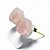 Brinco Botton Pedra Quartzo Rosa Pino Tarraxa Banho Dourado - Imagem 3