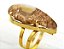 Anel Especial Lodolita Gota Lisa Banho Flash Dourado Aro Ajustavel Cod AL2630 - Imagem 1
