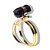 Anel Micro Pontinha Pedra Estrela Bi Ponta Ajustável Dourado - Imagem 3