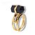 Anel Micro Pontinha Pedra Estrela Bi Ponta Ajustável Dourado - Imagem 5