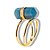 Anel Micro Pontinha Quartzo Azul Bi Ponta Ajustavel Dourado - Imagem 3