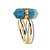 Anel Micro Pontinha Quartzo Azul Bi Ponta Ajustavel Dourado - Imagem 5