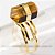 Anel Micro Pontinha Olho de Tigre Bi Ponta Ajustavel Dourado - Imagem 2