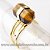 Anel Micro Pontinha Olho de Tigre Bi Ponta Ajustavel Dourado - Imagem 5