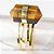 Anel Micro Pontinha Olho de Tigre Bi Ponta Ajustavel Dourado - Imagem 1