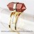 Anel Micro Pontinha Jaspe Vermelho Bi Ponta Ajustavel Dourado - Imagem 3