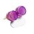 Brinco Botton Pedra Agata Lilas Pino Tarraxa Banho Dourado - Imagem 3