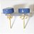 Brinco Botton Pedra Quartzo Azul Pino Tarraxa Banho Dourado - Imagem 1