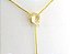 Colar Gravata Pedra Cristal Gema Natural Dourado - Imagem 1