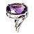 Luxuoso Conjunto Gemas Ametista Extra Prata 950 - Imagem 7