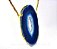 Colar Chapa de Agata Azul Montagem Vertical Dourado - Imagem 1