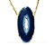 Colar Chapa de Agata Azul Montagem Vertical Dourado - Imagem 2